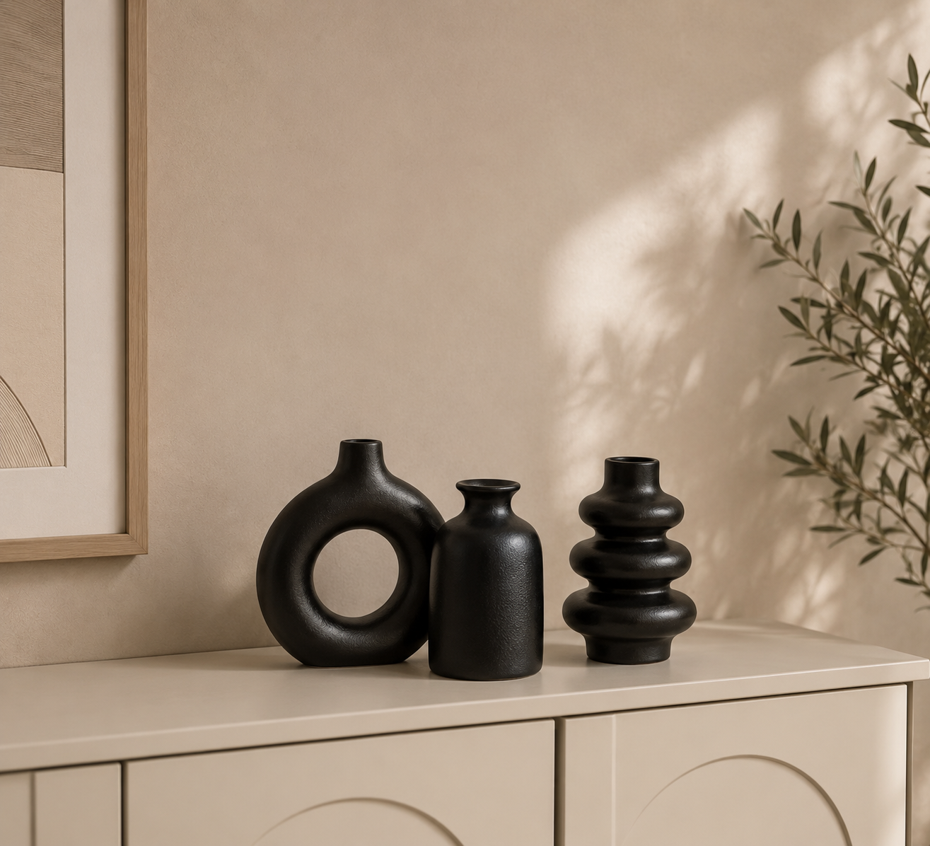 3-Teiliges BOHO-Keramikvasen Set