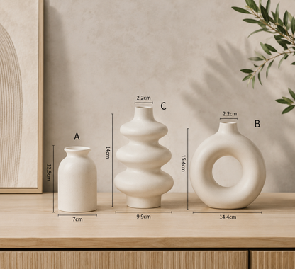 3-Teiliges BOHO-Keramikvasen Set