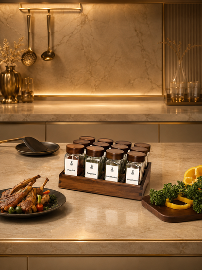 Gewürzgläser Set mit Regal