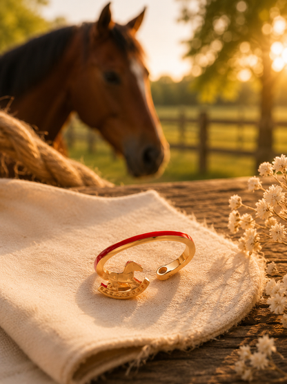Ring mit Pferdemotiv