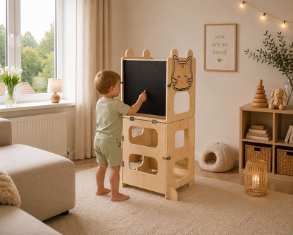 Montessori Lernturm mit Tafel