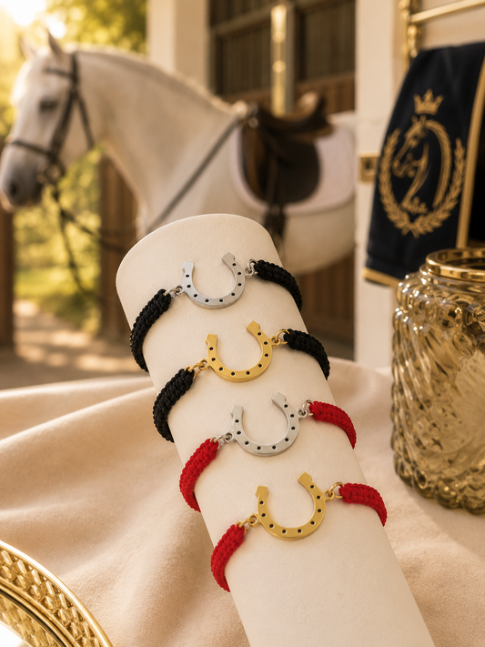 Knotenarmband mit Hufeisenmotiv
