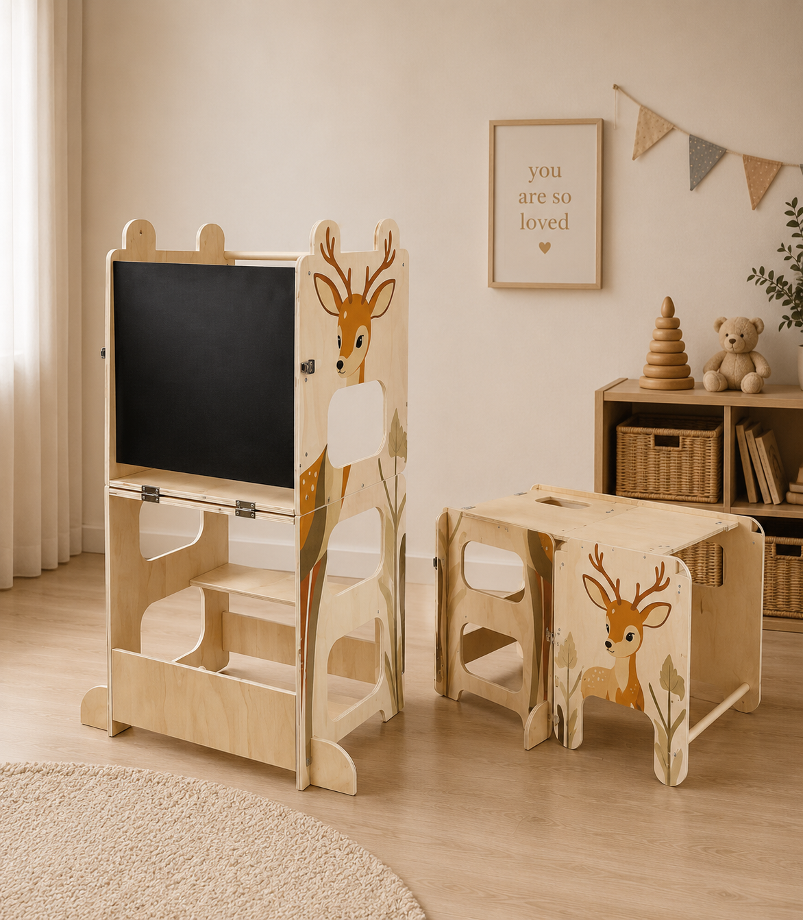 Montessori Lernturm mit Tafel