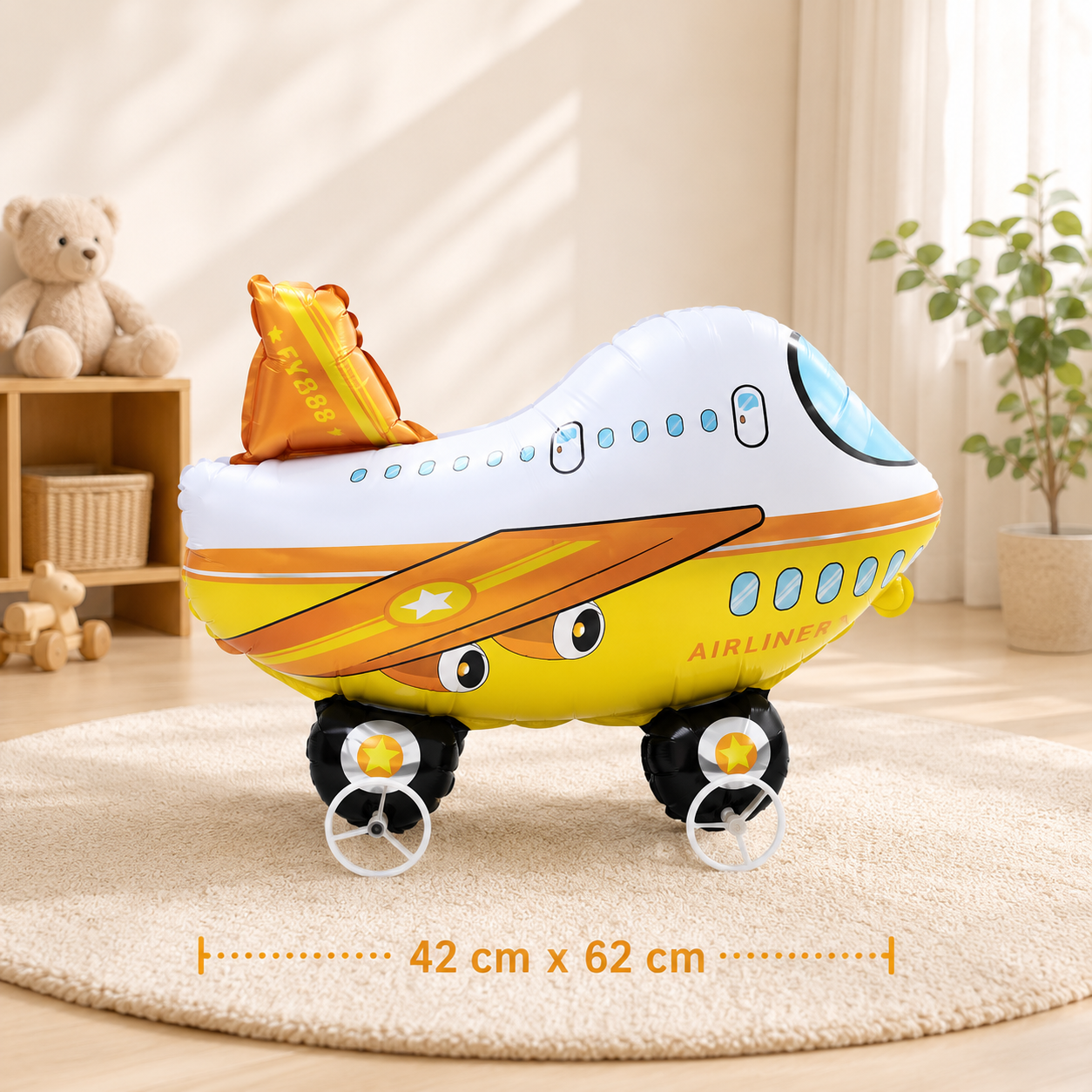 4D Folienballon mit Rollen