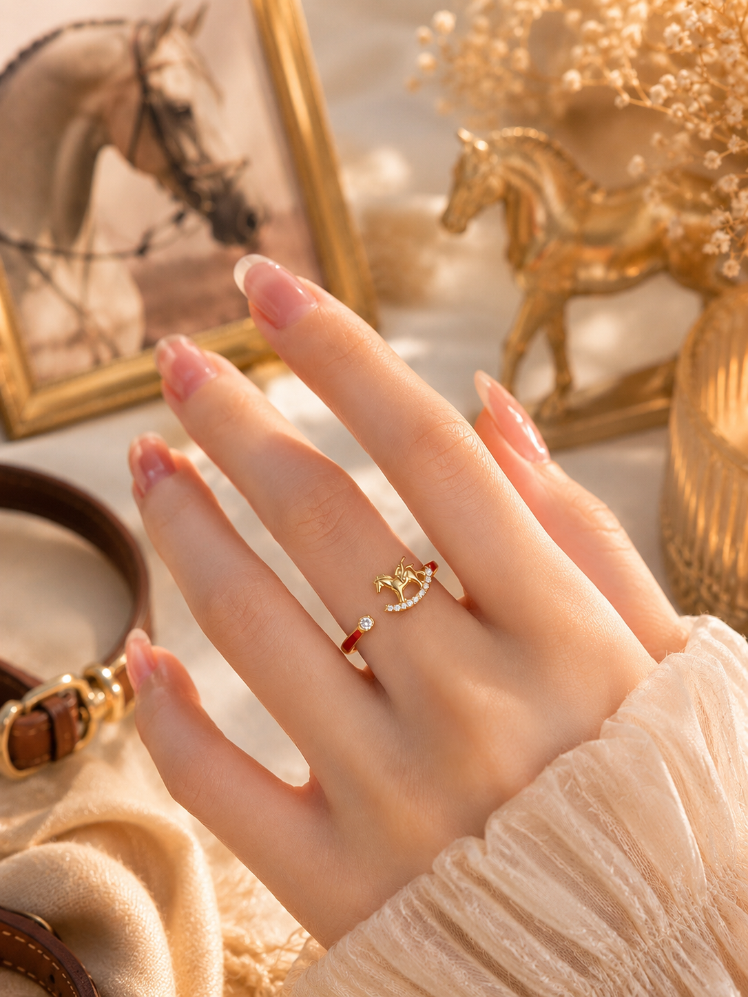 Ring mit Pferdemotiv