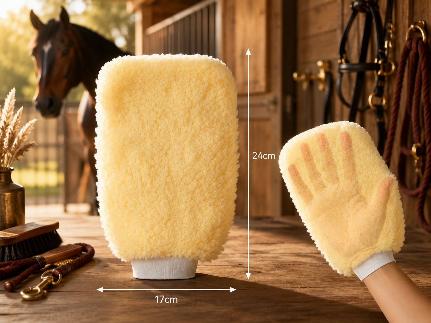 Pflegehandschuh für Pferde