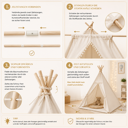 Kinder Tipi Zelt