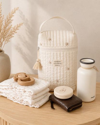Gesteppte Wickeltasche